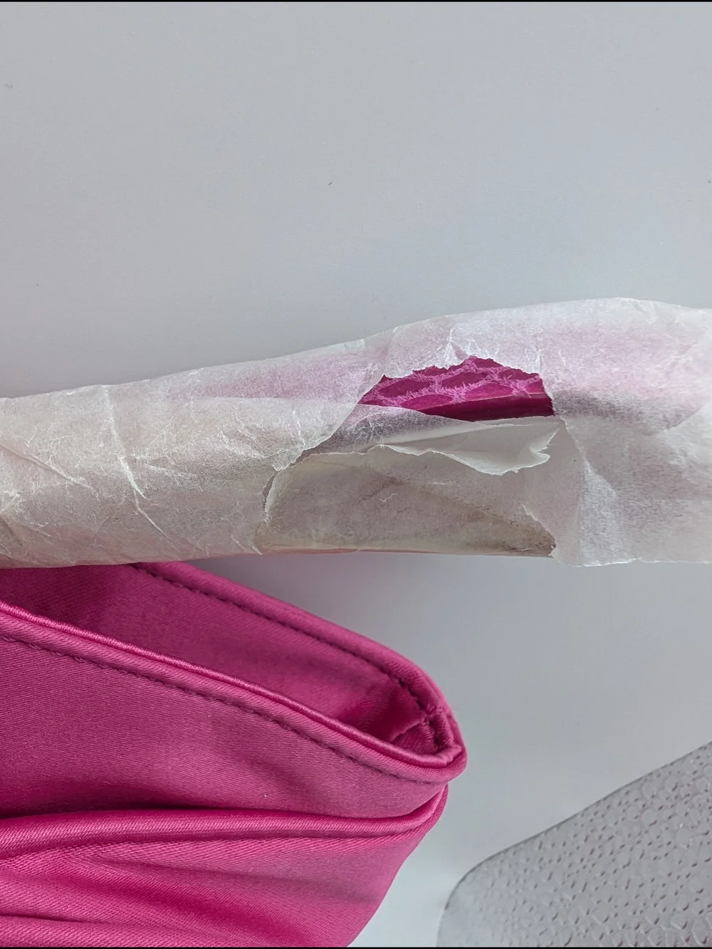 kate spade Vibrant Pink Satin Elegant Bow Clutch 7.5